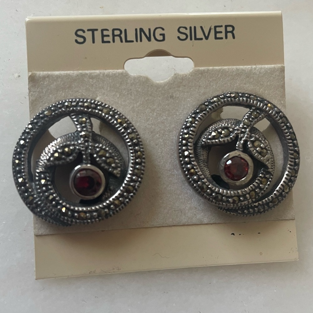 Beautiful Sterling Silver Clip On Stud Earrings